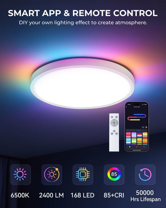 Smart LED Ceiling Light with Remote Control